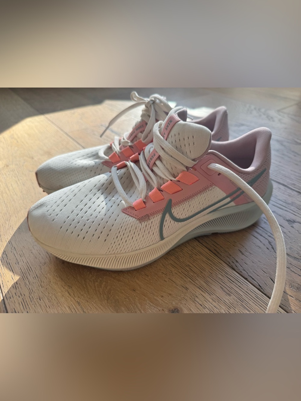 Nike Air zoom Pegasus Women's Light Gray and Pink Running Sneakers - 8.5 - Picture 1 of 6